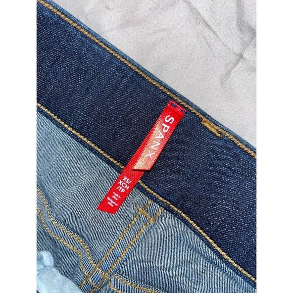 Spanx Womens High Rise Skinny Ankle Denim Jeans Dark Wash Size XS Cotton Stretch - Picture 9 of 11